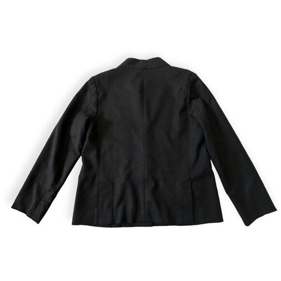Issey Miyake FÊTE Black Wool Jacket Size 4 Japan Minimalist Collarless Blazer - Picture 5 of 16